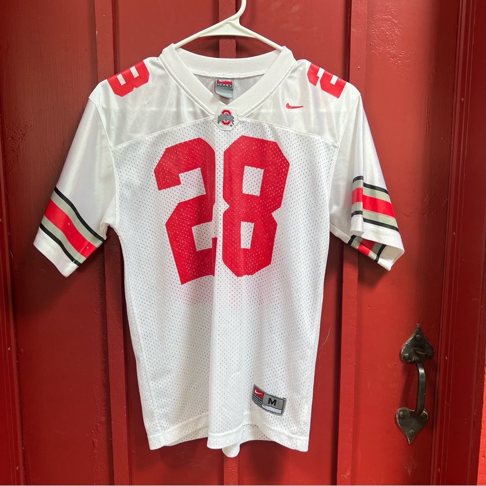 Nike Kids White and Red Short Sleeve Jersey